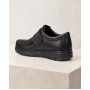 Pantofi damă negri din piele naturală cu scai și talpă confort GKR33N